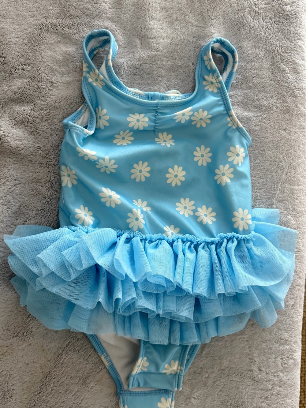 Cat & Jack Light Blue Daisy Ruffle Tutu Swimsuit
